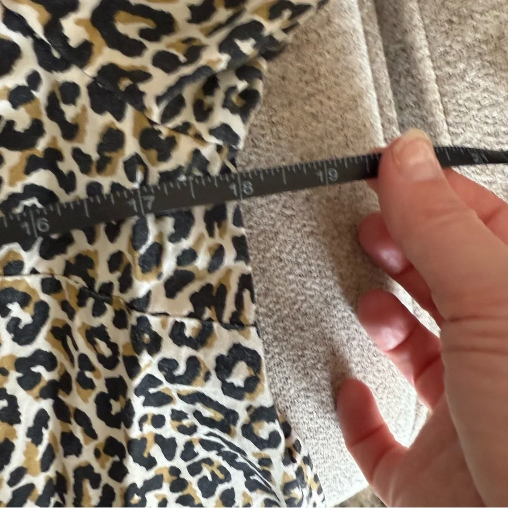 J Crew Leopard puff-sleeve top in stretch cotton poplin